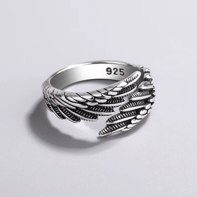925 Sterling Silver Women'S Ring Feather Wing Dating Jewelry Aesthetic Accessories Cheap Gaabou
