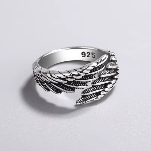 925 Sterling Silver Women'S Ring Feather Wing Dating Jewelry Aesthetic Accessories Cheap Gaabou